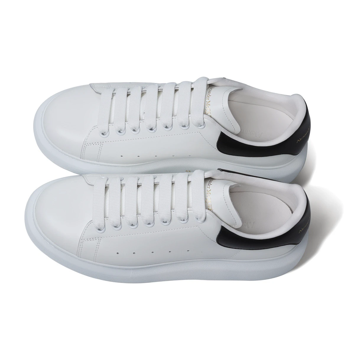 ALEXANDER MCQUEEN SUEDE-TRIMMED LEATHER EXAGGERATED-SOLE SNEAKERS-BLACK REPLICA