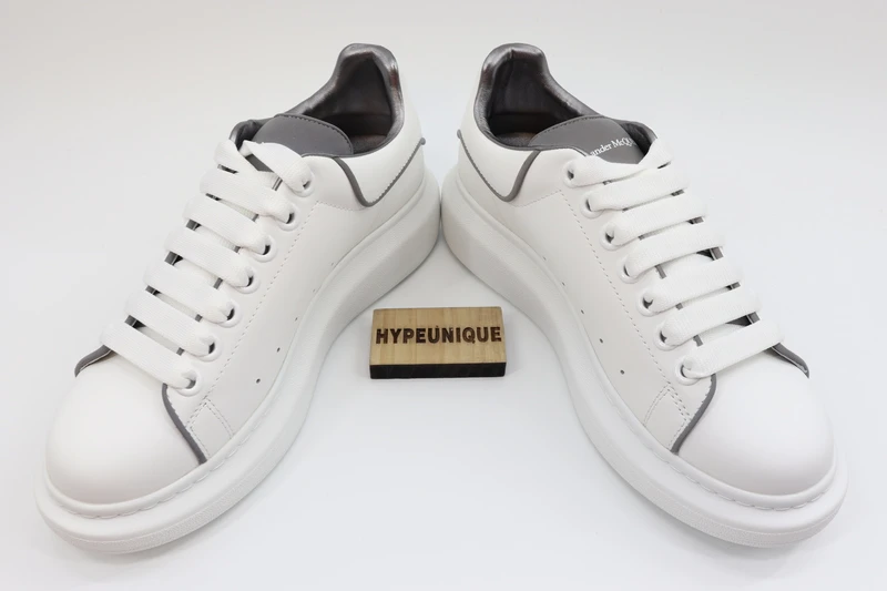 ALEXANDER MCQUEEN LEATHER PLATFORM TRAINERS SNEAKERS GRAY-WHITE REPLICA - Image 2