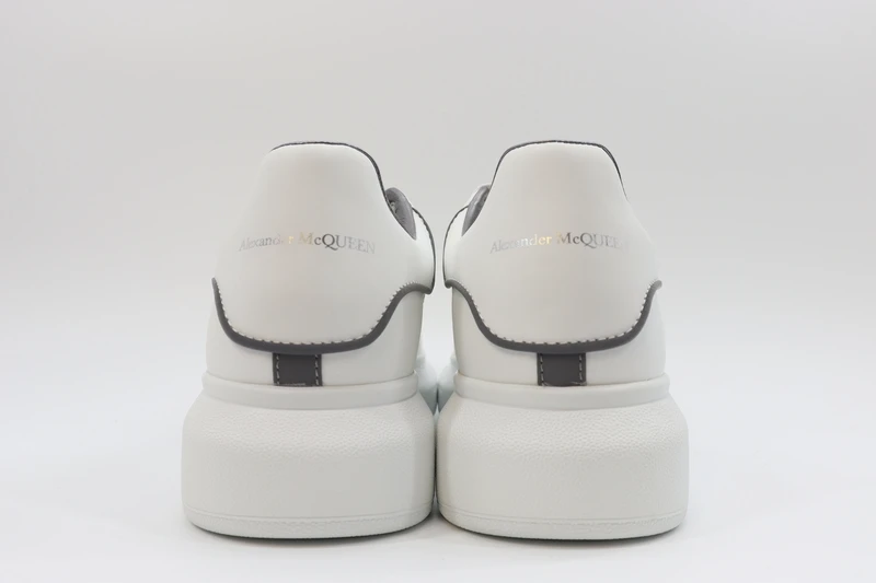 ALEXANDER MCQUEEN LEATHER PLATFORM TRAINERS SNEAKERS GRAY-WHITE REPLICA