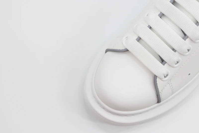 ALEXANDER MCQUEEN LEATHER PLATFORM TRAINERS SNEAKERS GRAY-WHITE REPLICA