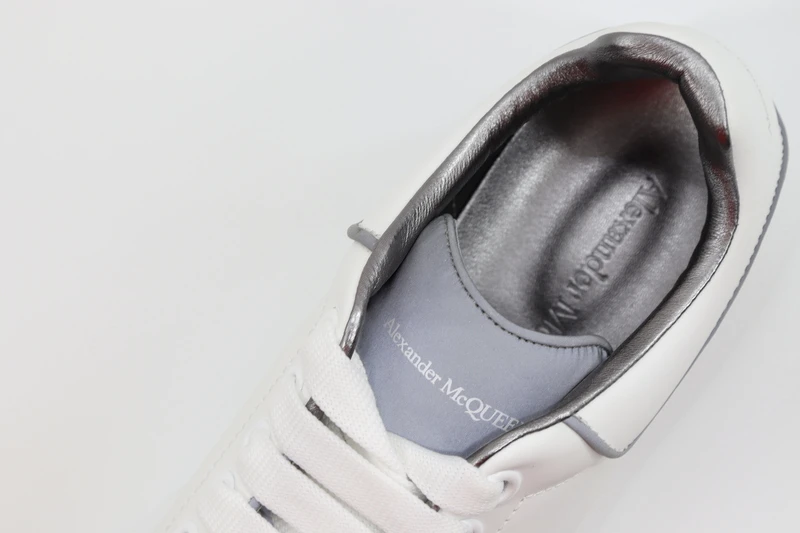 ALEXANDER MCQUEEN LEATHER PLATFORM TRAINERS SNEAKERS GRAY-WHITE REPLICA