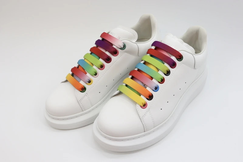 ALEXANDER MCQUEEN SHOW LEATHER PLATFORM TRAINERS SNEAKERS-RAINBOW REPLICA - Image 2