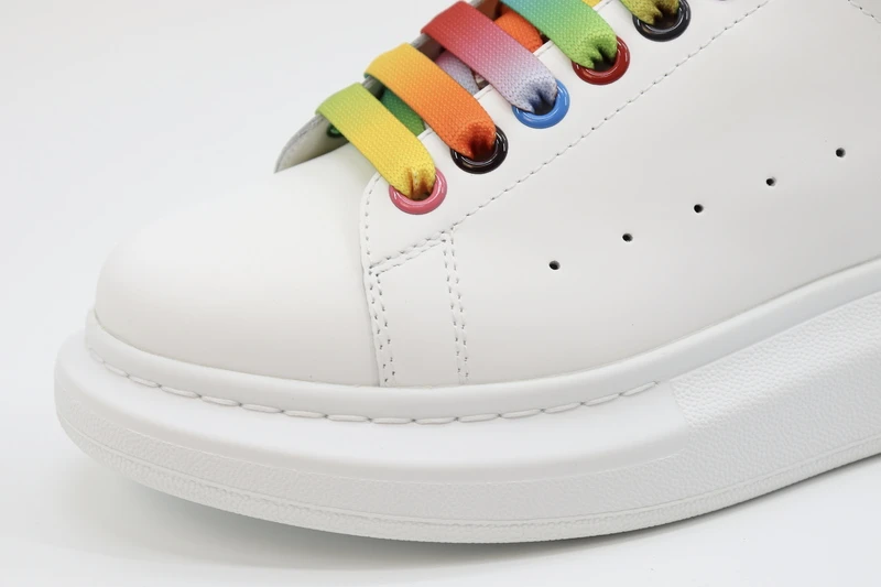 ALEXANDER MCQUEEN SHOW LEATHER PLATFORM TRAINERS SNEAKERS-RAINBOW REPLICA - Image 7