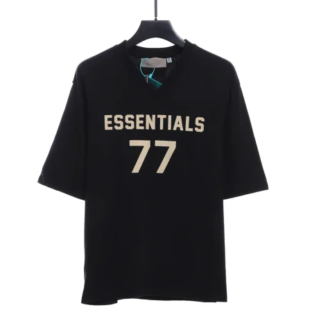 Season 8 Flocked 77 Logo T-Shirt（Beige/Black）