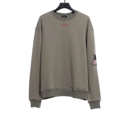 Rhinestone letter LOGO square sweater (Green / Khaki)