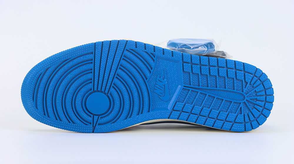 the blue outsole