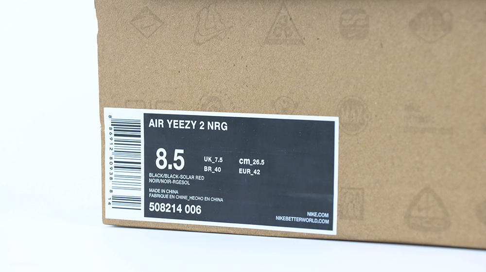 the shoe box size tag