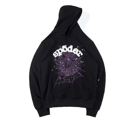 Sp5der Hoodie White Logo Black REps