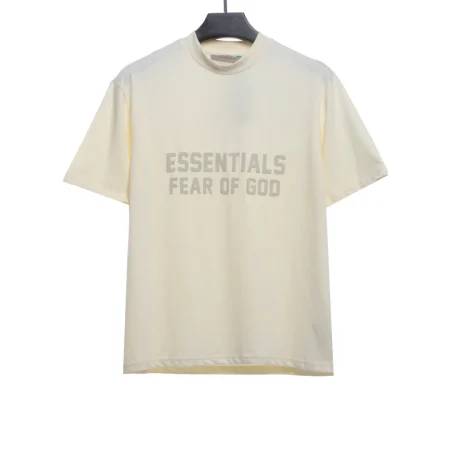 Big Letter Flocking Short Sleeve Coffee Color