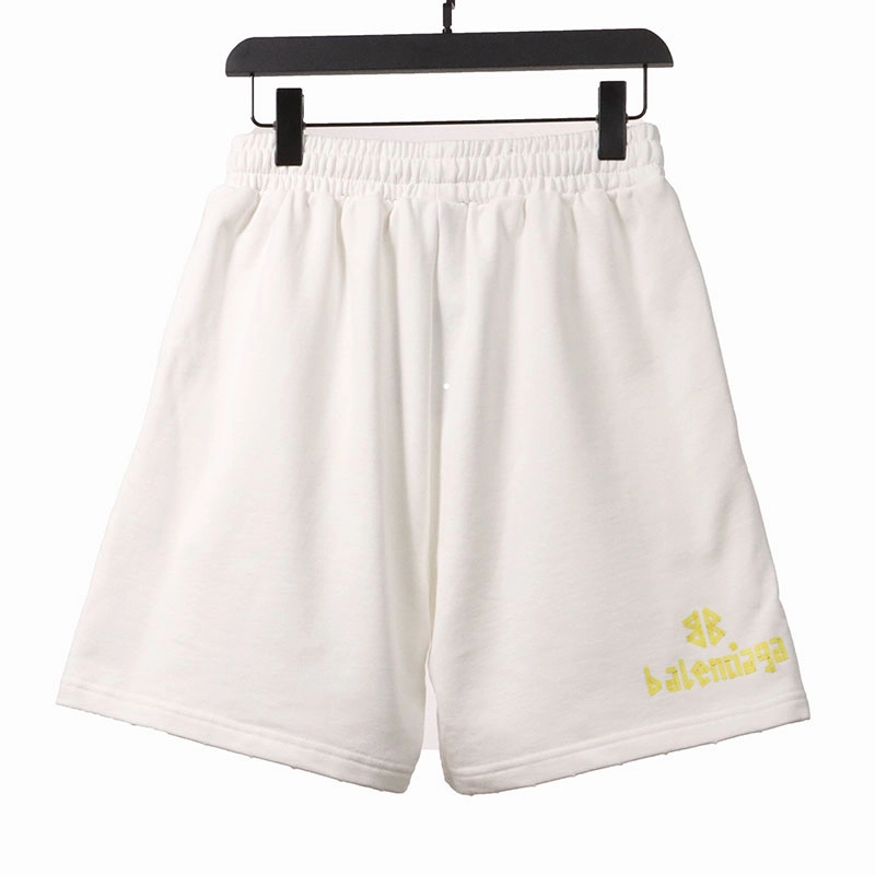 Balenciaga Tape-Print Ripped Shorts