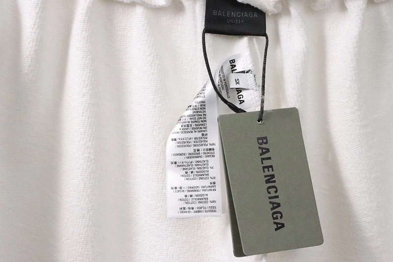 Balenciaga Tape-Print Ripped Shorts