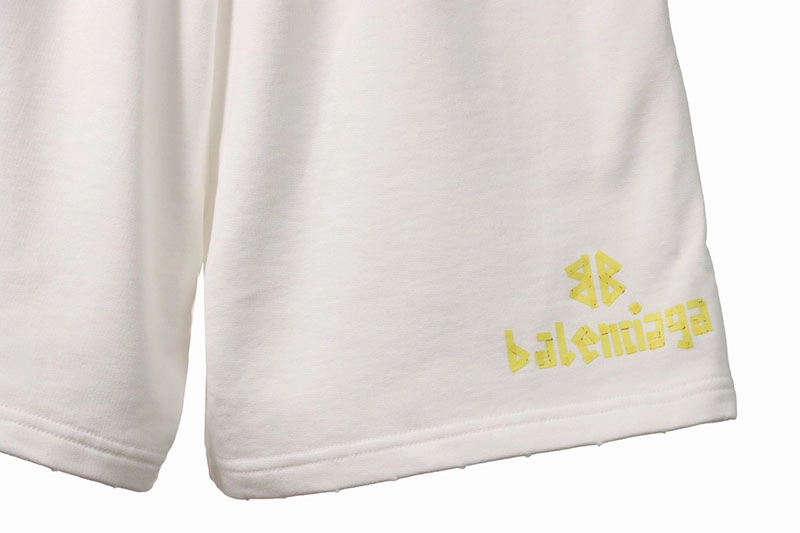 Balenciaga Tape-Print Ripped Shorts