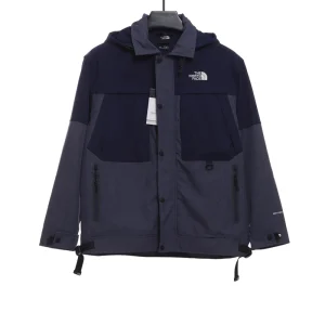 Splicing Contrasting Color Hooded Jacket