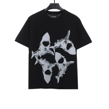 Great white shark print T-shirt