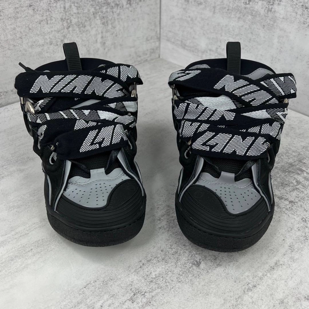 lanvln Curb Leather and Glitter Sneakers 'White' REPS