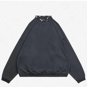 Iron Hoop Washed Distressed Round Neck Sweatshirt Reps
