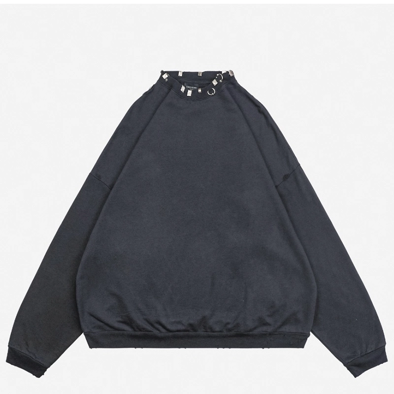Iron Hoop Washed Distressed Round Neck Sweatshirt Reps