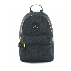 Checkerboard Printed Backpack Black Gold
