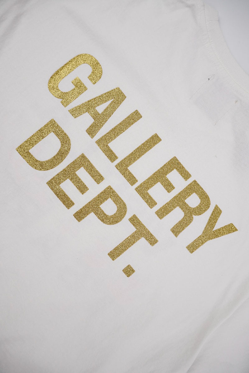 Gallery Dept Flame Letter Glitter Print T-Shirt