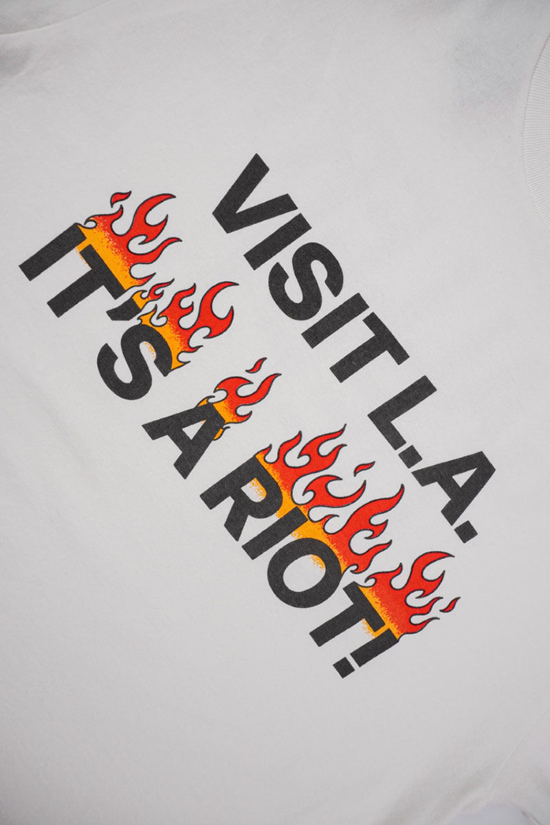 Gallery Dept Flame Letter Glitter Print T-Shirt