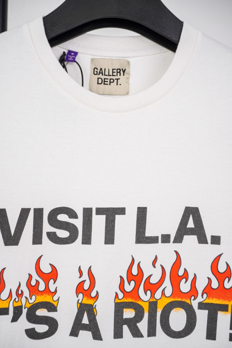 Gallery Dept Flame Letter Glitter Print T-Shirt