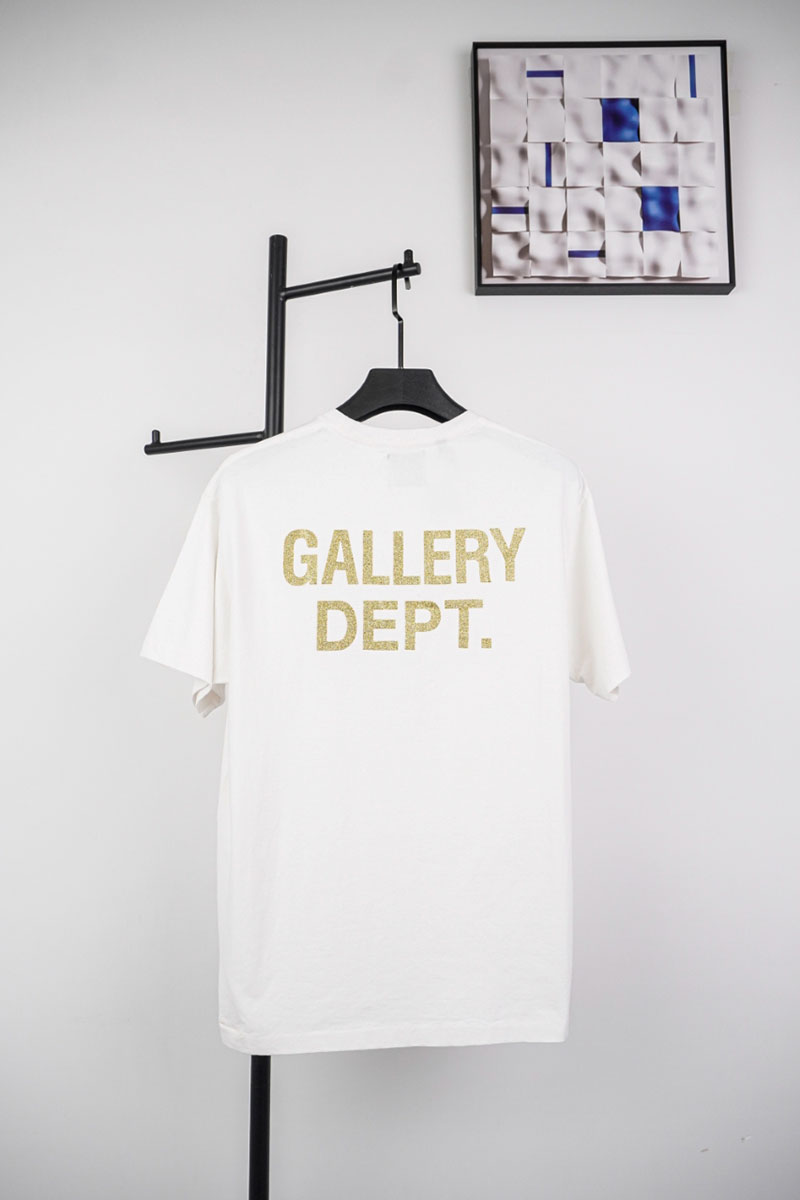 Gallery Dept Flame Letter Glitter Print T-Shirt