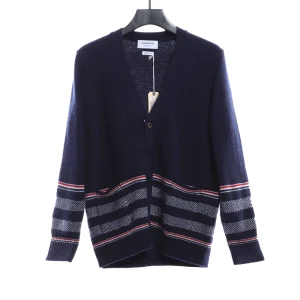 Bird's eye jacquard cardigan