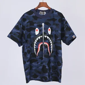 Bape Camouflage Shark Print T-Shirt