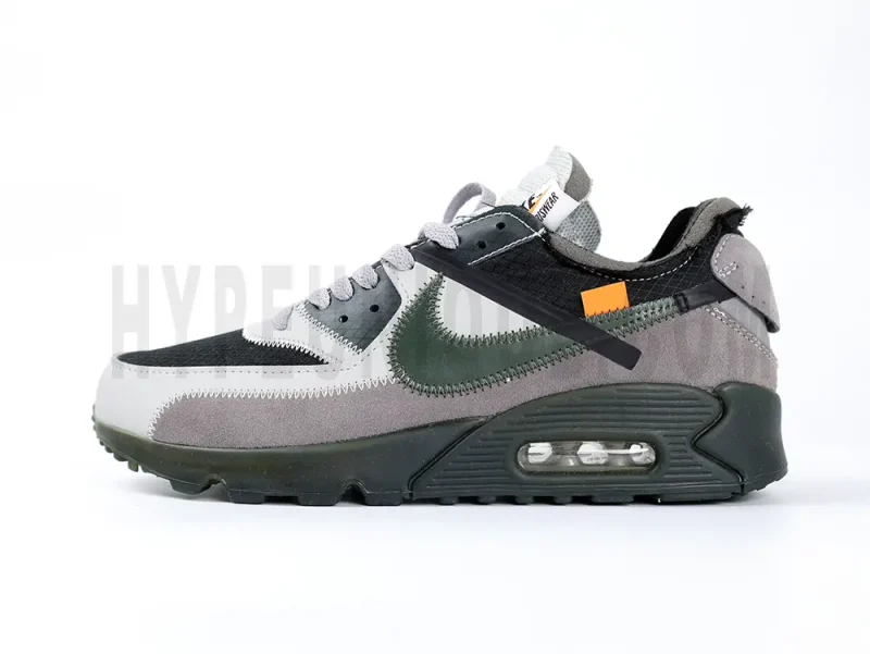Off-White x Air Max 90 'Black' Black & Gray Customized Version - Image 3