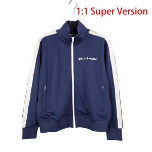 【1:1 Super Version】 Palm Angels Classic Track Jacket 'Navy Blue/White'