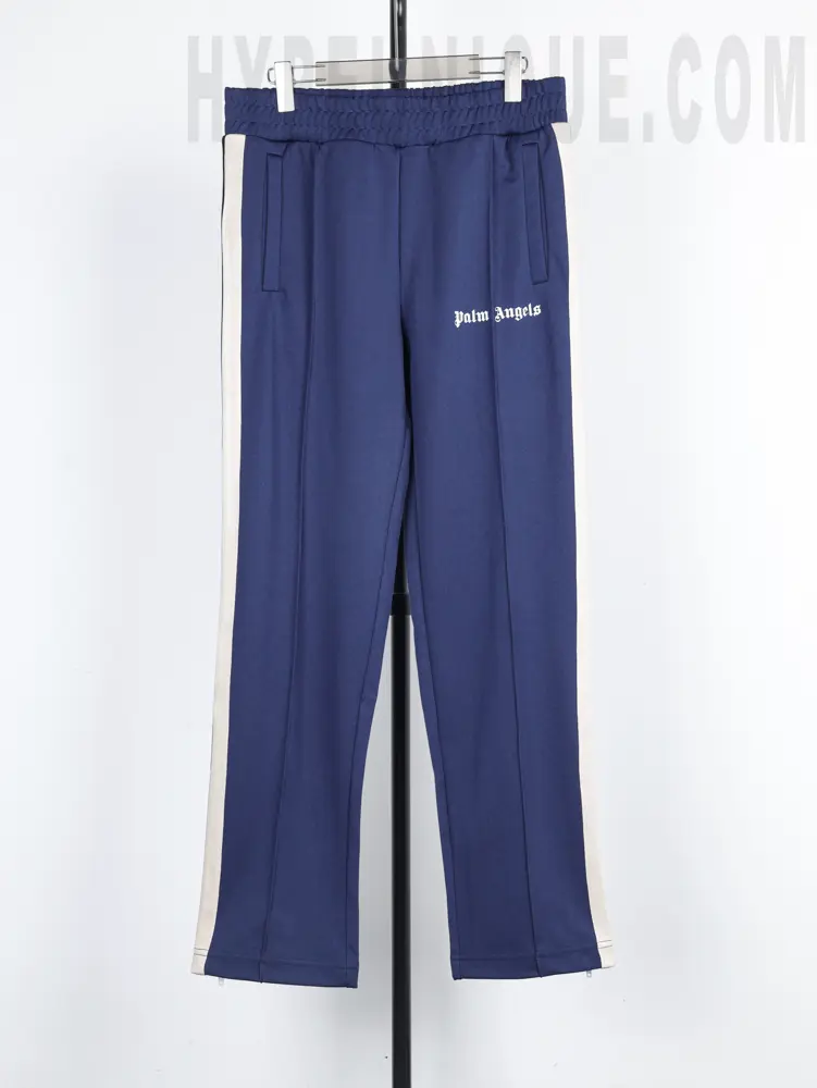 a black pants with rainbow stripes