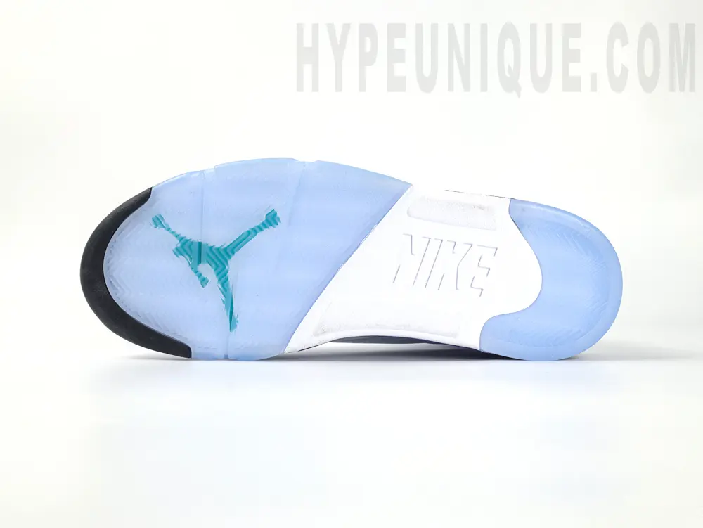 the blue outsole