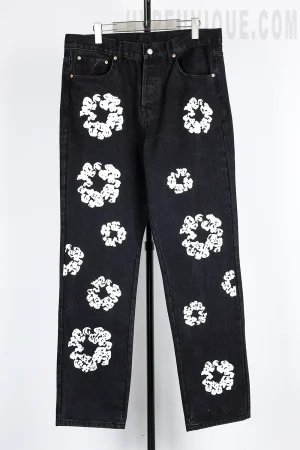 Denim Tears Kapok Print High Quality Jeans ‘Black’