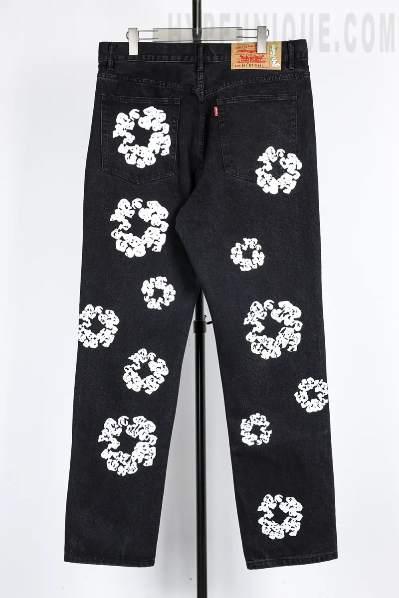 Denim Tears Kapok Print High Quality Jeans ‘Black’