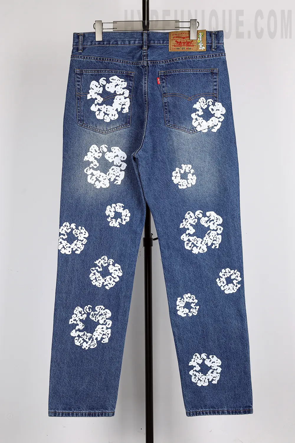 the blue Denim Tears Kapok Print High Quality Jeans ‘Denim Blue'