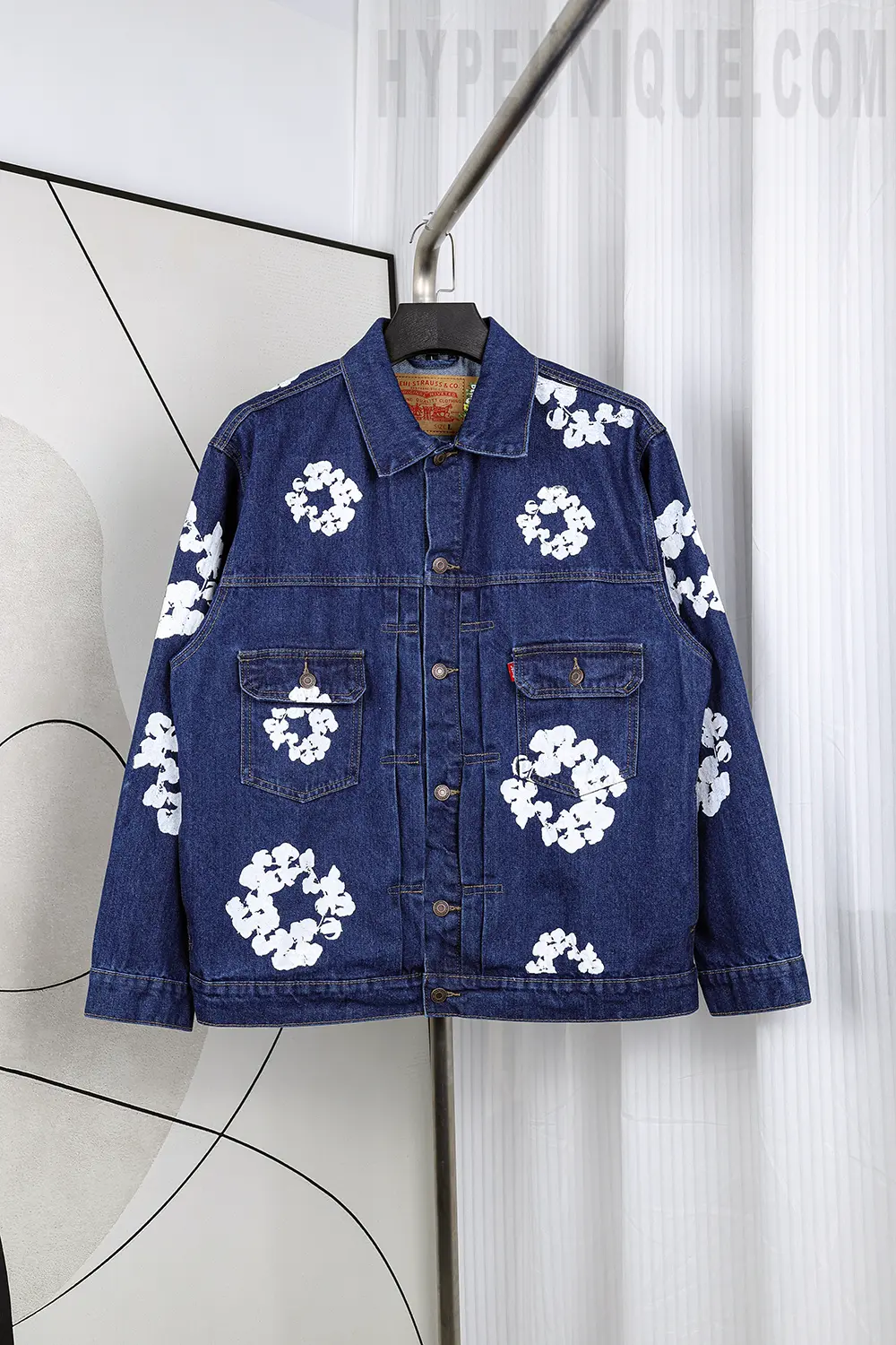 the navy blue jacket
