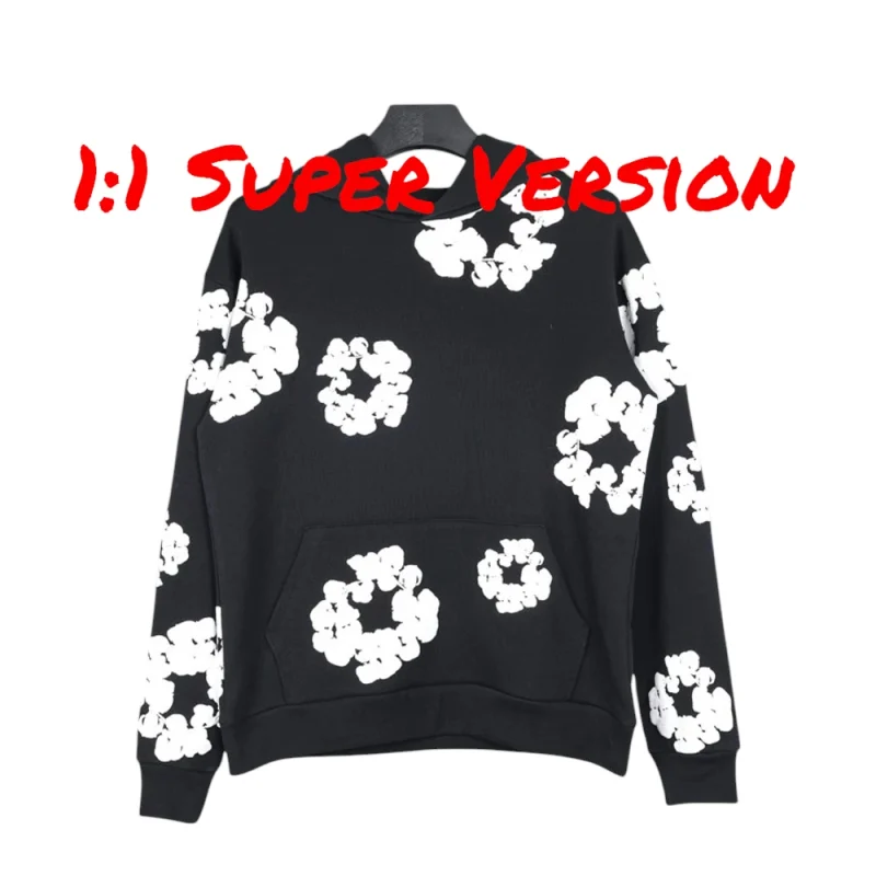 【1:1 Super Reps】Denim Tears The Cotton Wreath 'Black' Hoodie