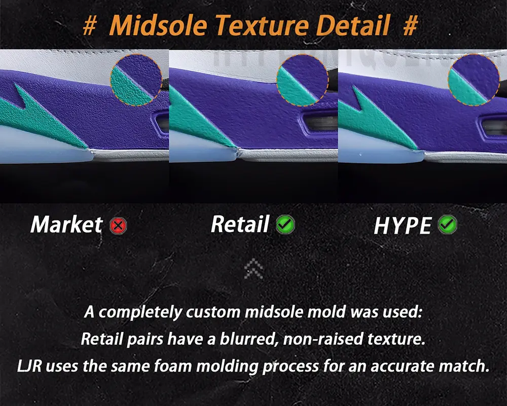 midsole texture tails