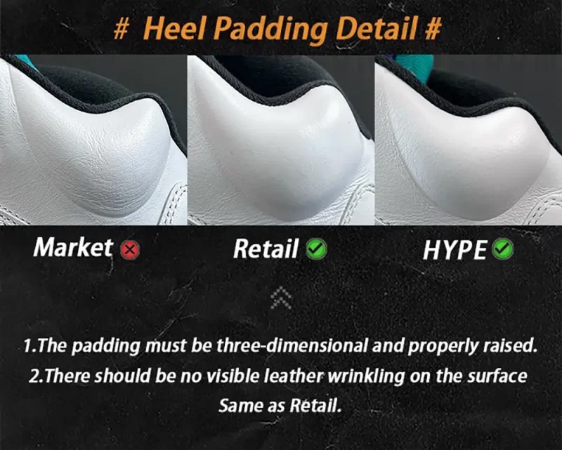 heel paading details