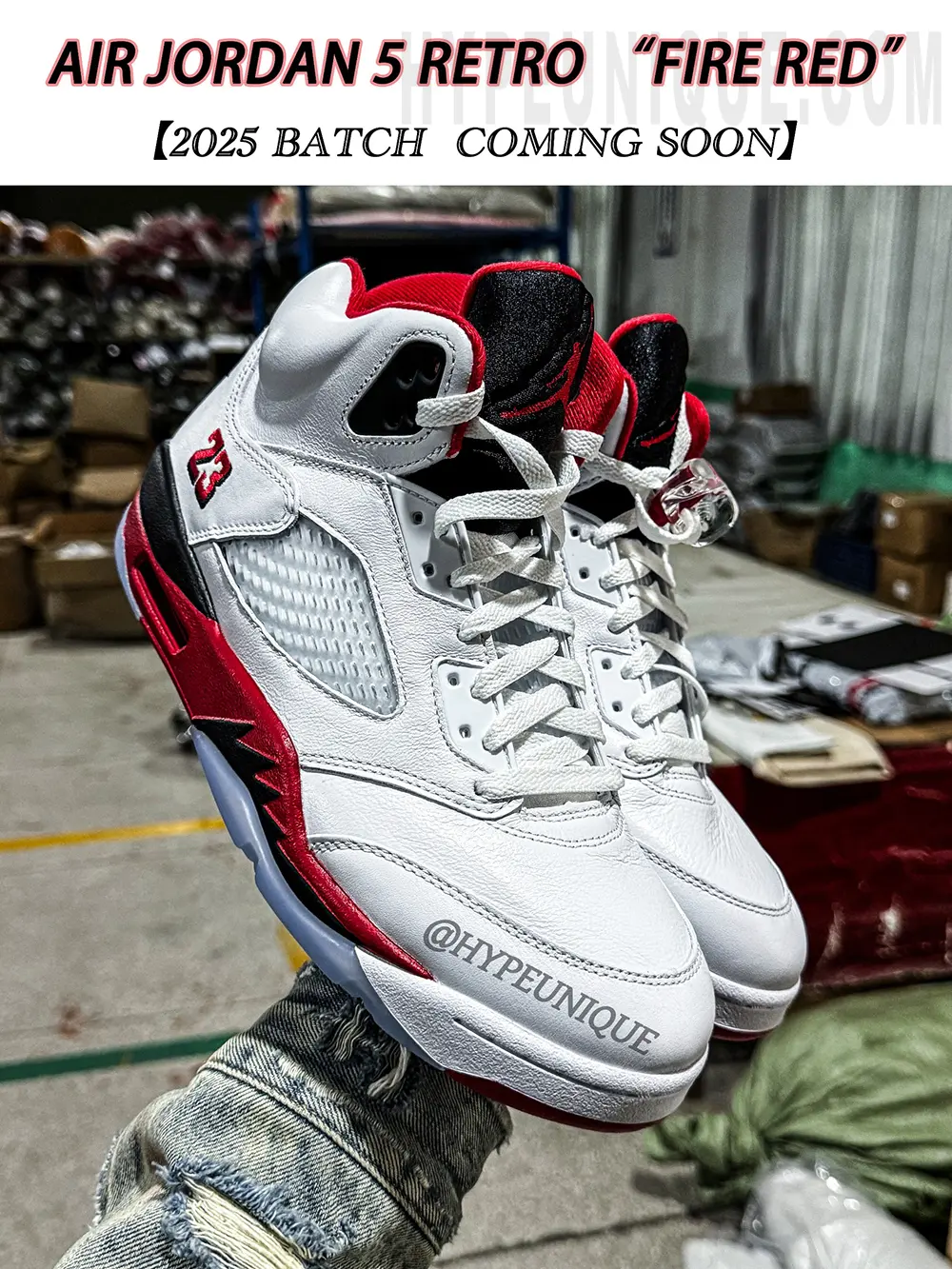 Air Jordan 5 “Fire Red” With Black Tongue Replica - Image 2