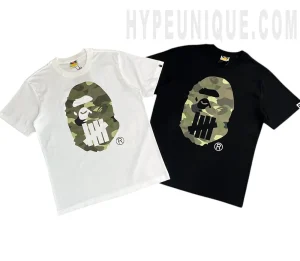 BAPE x Undefeated Camo Ape Head Short Sleeve Tee