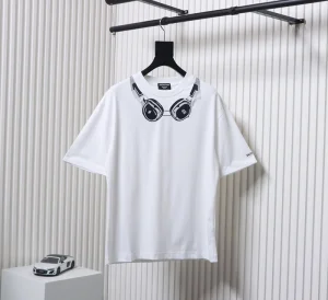 Drilled Earphones Logo Printed T-Shirt