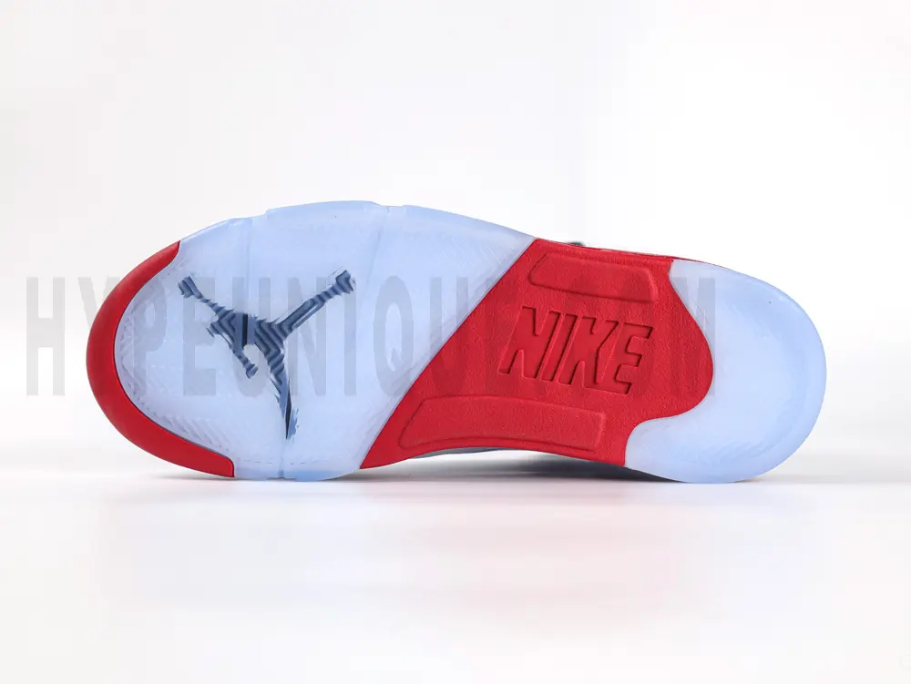 the blue and red outsole