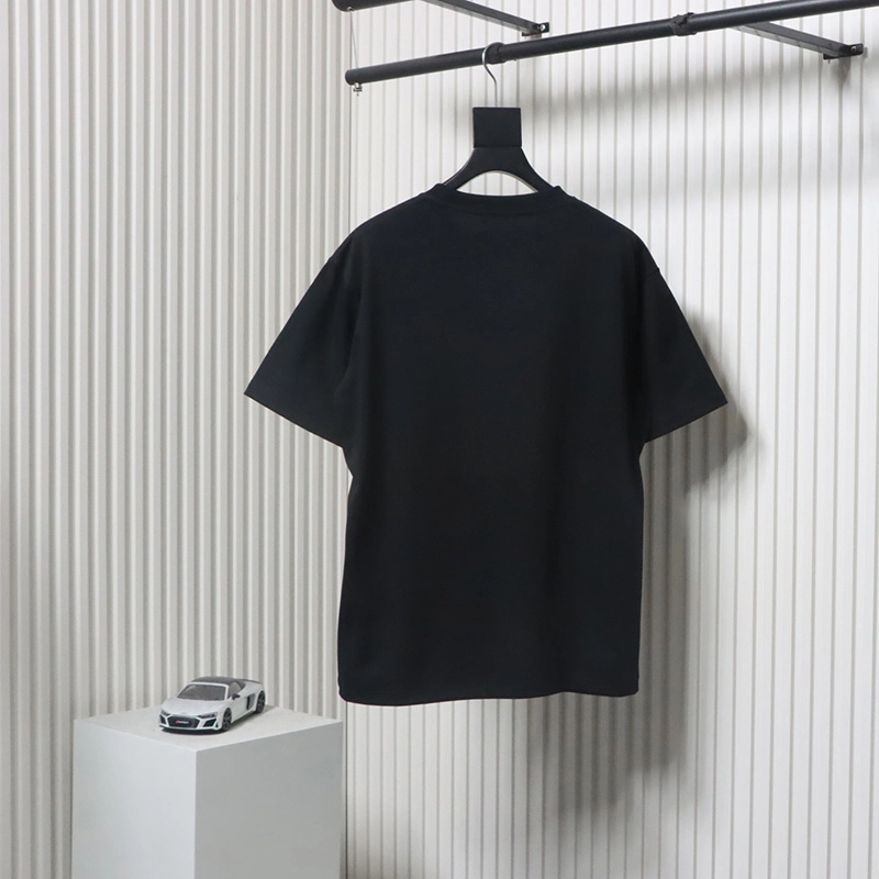 Mottled Letter Flocking Print T-Shirt