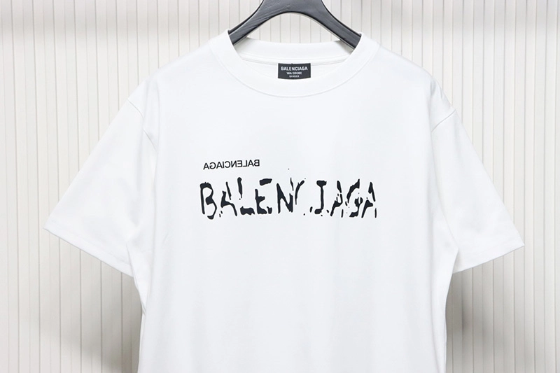 Mottled Letter Flocking Print T-Shirt
