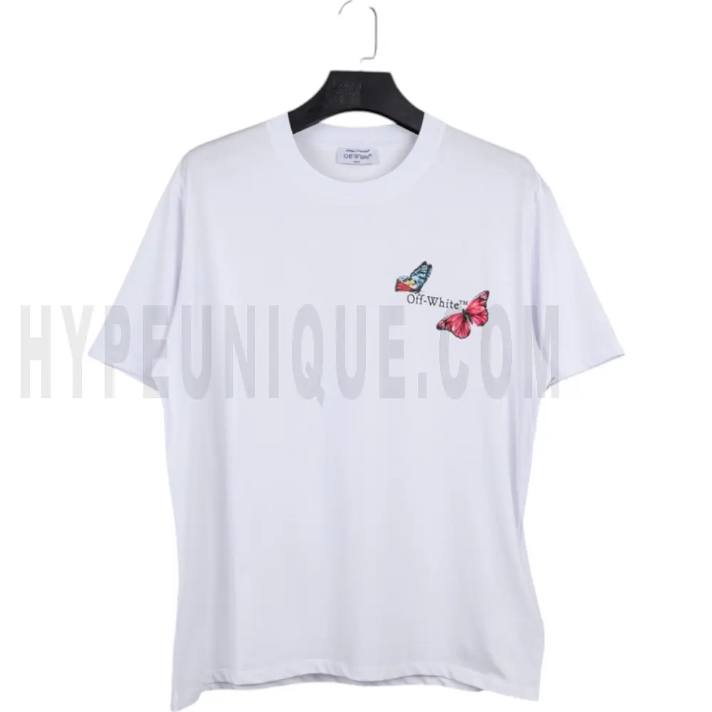 Off-White Cotton Butterfly Logo T-Shirt