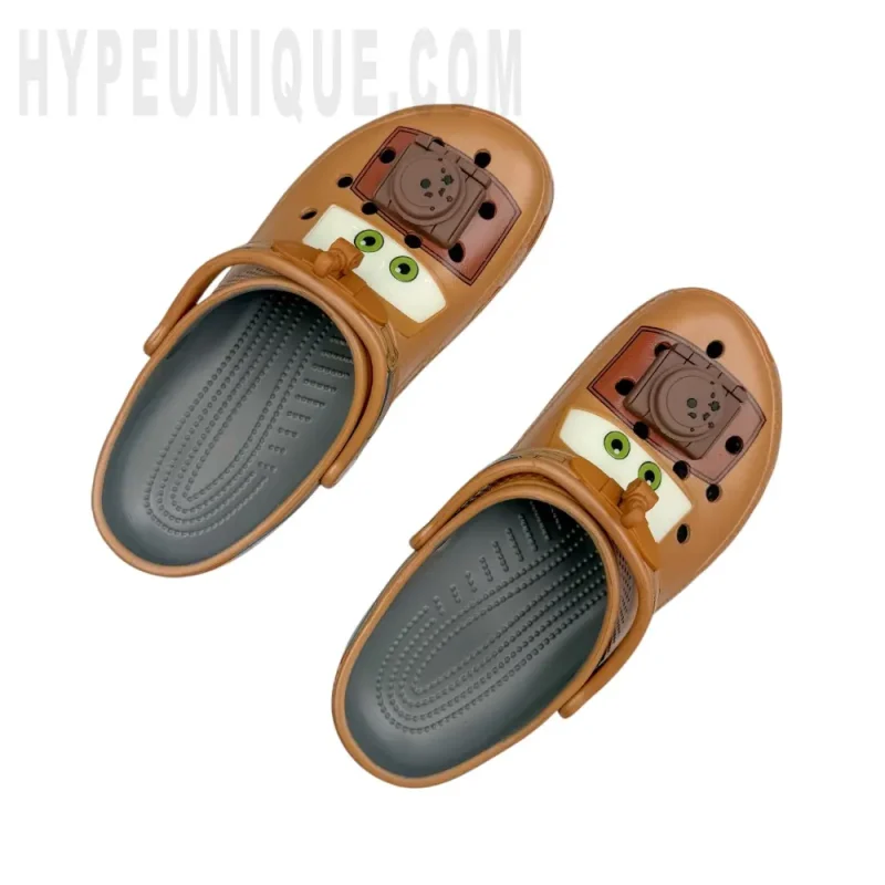 A pair of the brown shoes