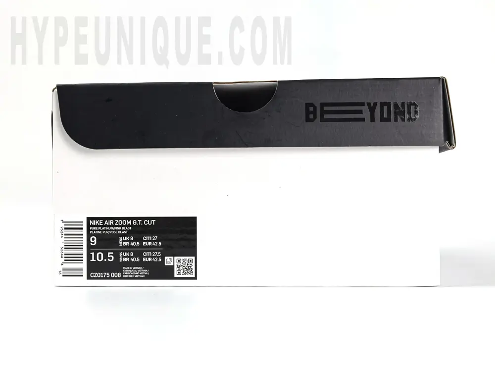 the white and black shoe box