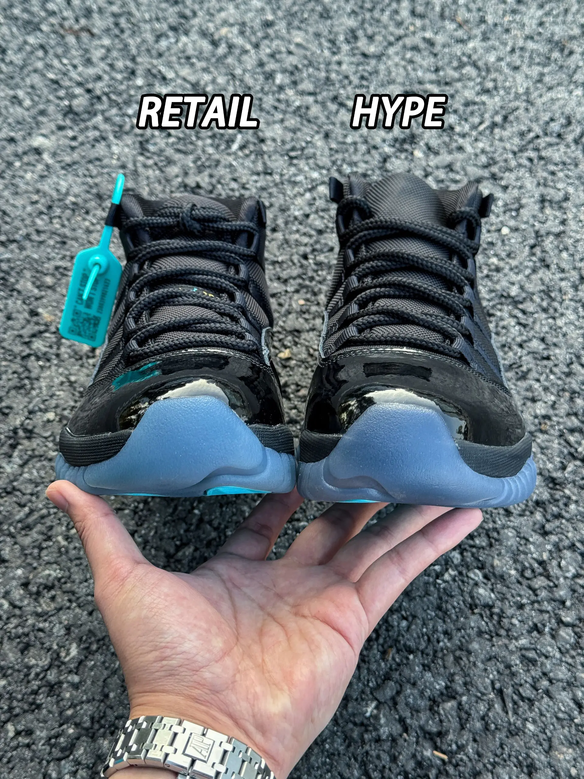Comparison of retail and hype sneakers