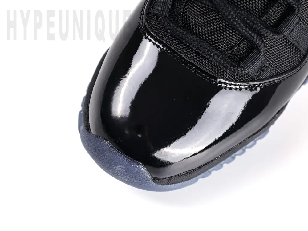 Dark blue patent leather upper